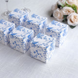 Make Your Event Unforgettable with White Blue Chinoiserie Floral Print Paper Favor Boxes
