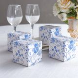 Elevate Your Celebrations with White Blue Chinoiserie Floral Print Paper Favor Boxes