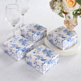 Elevate Your Party Favors with White Blue Chinoiserie Floral Print Paper Favor Boxes