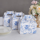 Unleash Your Creativity with White Blue Chinoiserie Floral Print Gable Boxes