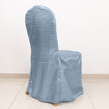 Elevate Your Event with the Dusty Blue Crinkle Crushed Taffeta Banquet Chair Cover