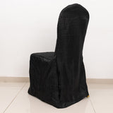 Elevate Your Event Decor with the Black Crinkle Crushed Taffeta Banquet Chair Cover