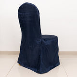 Elegant Navy Blue Crinkle Crushed Taffeta Banquet Chair Cover