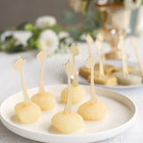 100 Pack Natural Eco Friendly Giraffe Bamboo Mini Forks - Perfect for Adding Whimsy and Eco-Friendliness to Your Event