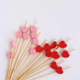 Enhance Your Event Decor with Red Pink Eco Friendly Bamboo Heart Skewers