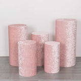 Elevate Your Event Decor with Blush Velvet Cylinder Pillar Prop Covers